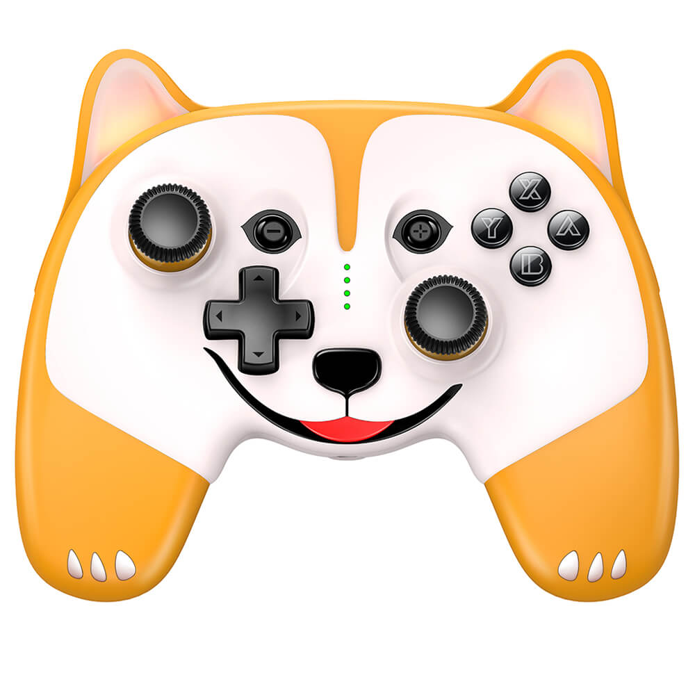 Orange Wireless Puppy Ear Controller Vibration Macro Turbo Switch