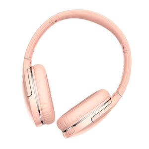 Pink Bluetooth 5.3 Foldable On-Ear Contemporary Headphones HiFi Sound