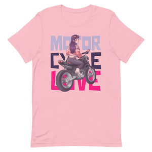 Pink Cute Biker Girl Shirt Motorcycle Love