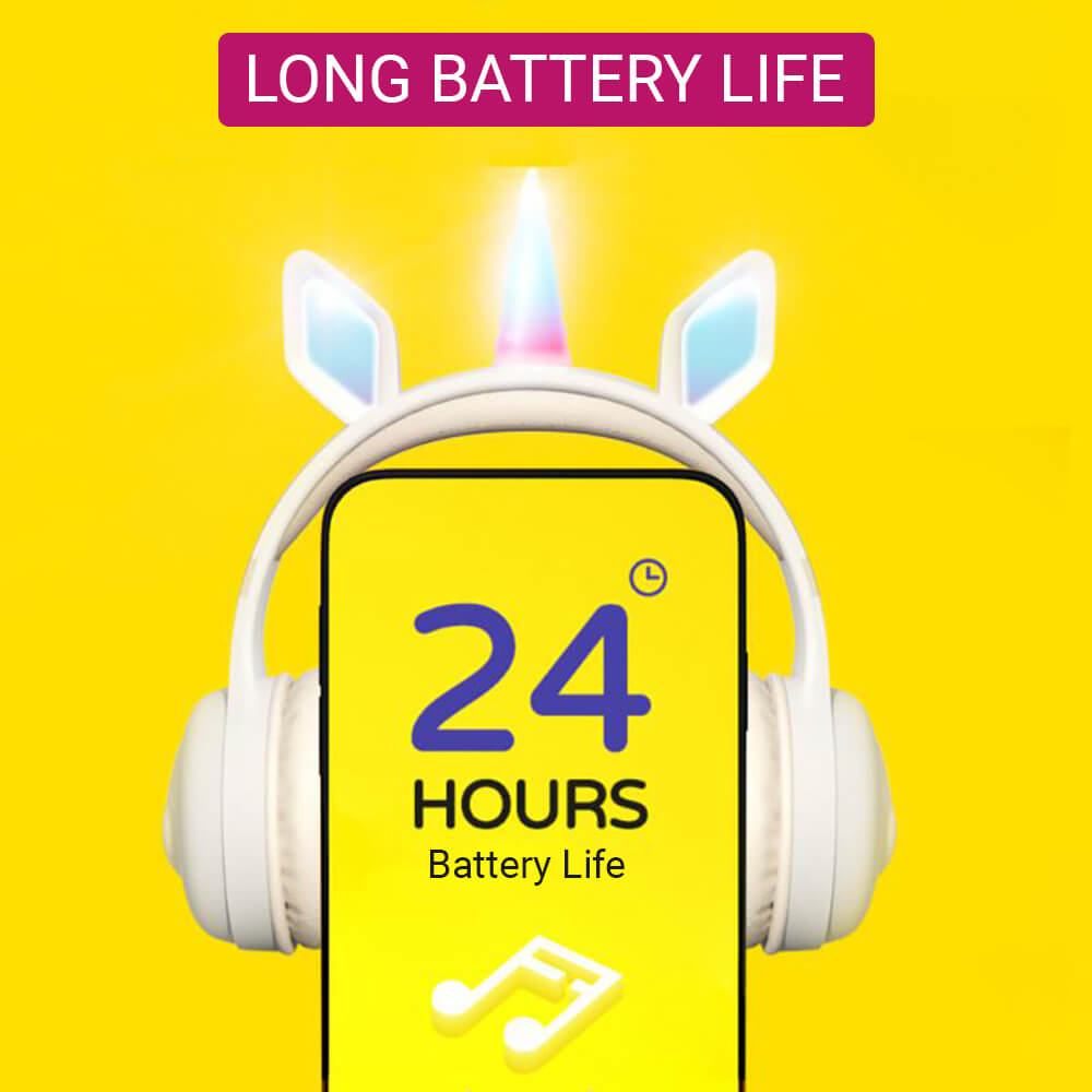 Cute Unicorn Headphones Wireless RGB Kids Long Battery Life