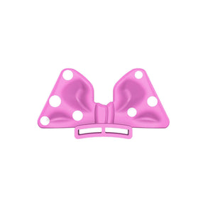 Pink Detachable Ribbon Bow Polka Dot Headphones Attachment