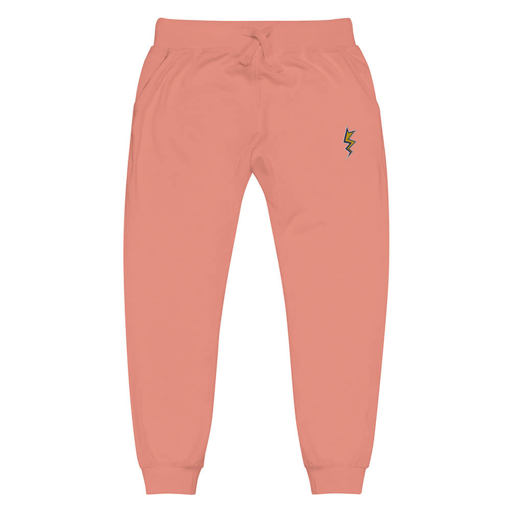 Pink Dubsnatch Fam Lightning Sweatpants Full Front View