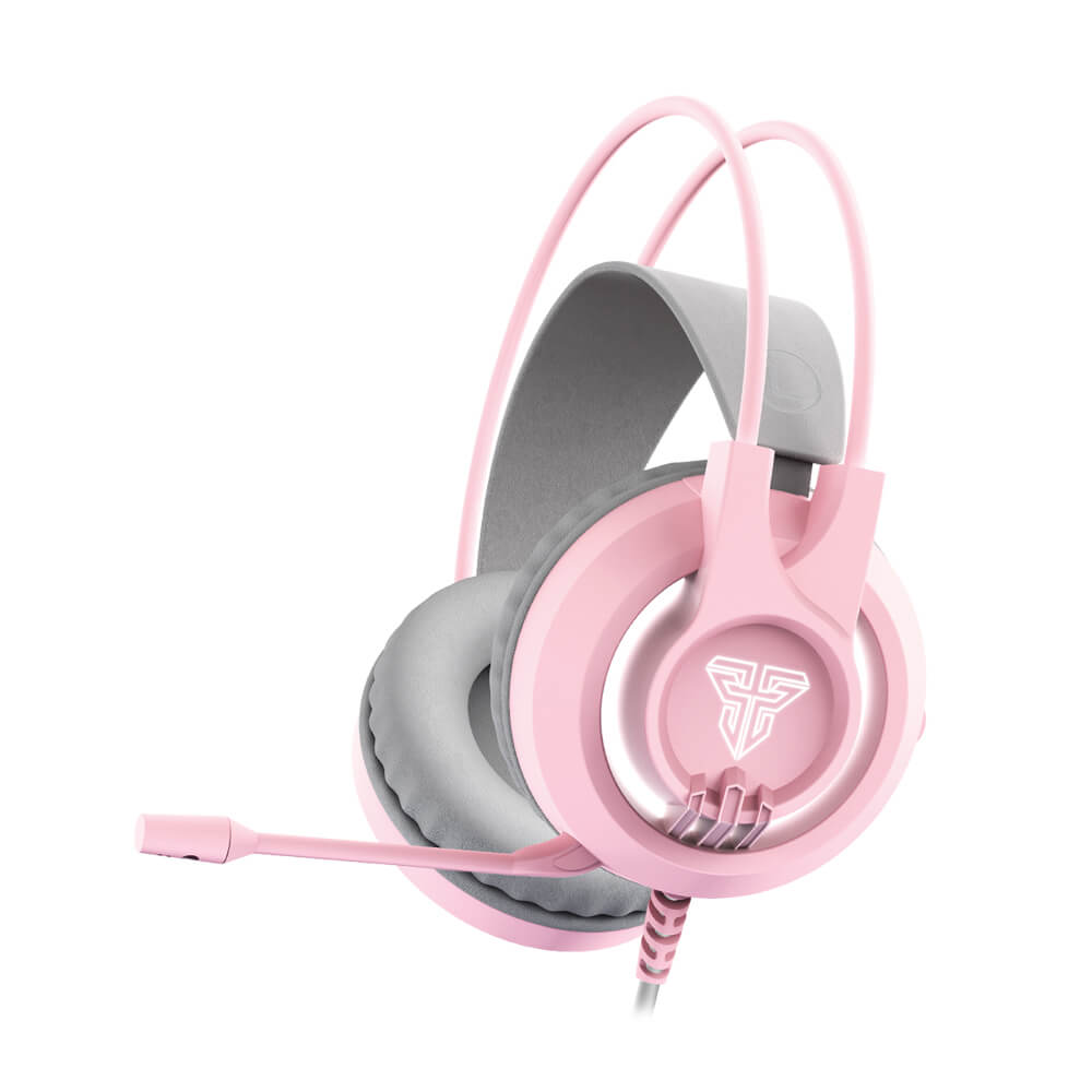 Pink Girly Headset Noise Canceling Microphone LED Jack