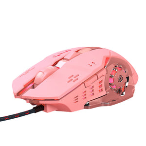 Pink Girly Mouse Optical 3200 DPI USB Backlight