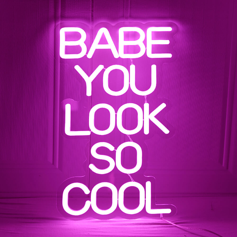 Glowing Cool Babe Neon Wall Sign LED Light - Dubsnatch