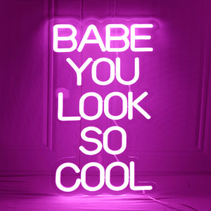 Pink Glowing Cool Babe Neon Sign LED Light