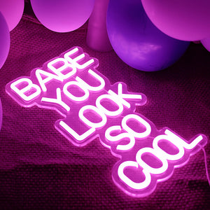 Pink Glowing Cool Babe Neon Sign LED Light Picture