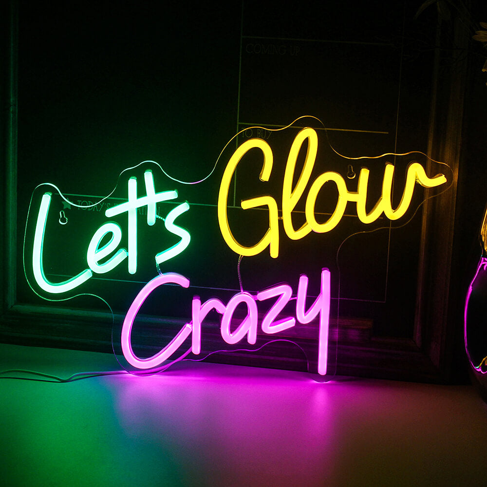 Pink Glowing Crazy Neon Sign LED Lighting