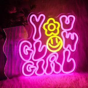 Pink Glowing Girly Neon Sign LED Lighting
