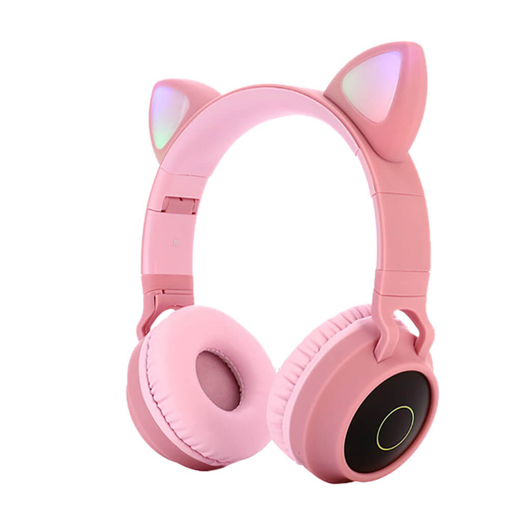 semester Uheldig formel Kawaii Cat Ear Headphones Bluetooth 5.0 LED 3.5mm AUX - Dubsnatch