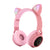 Pink Kawaii Cat Ear Headphones LED Wireless