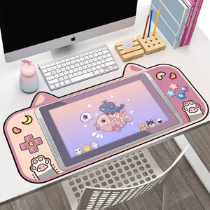 Pink Large Cartoon Kitty Mouse Pad Non-Slip