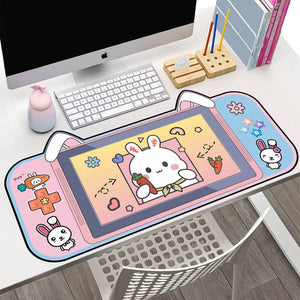 Pink Large Chubby Rabbit Mouse Pad Non-Slip