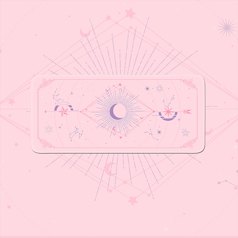 Pink Large Crescent Moon Spell Mouse Pad Non-Slip