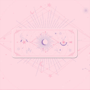 Pink Large Crescent Moon Spell Mouse Pad Non-Slip