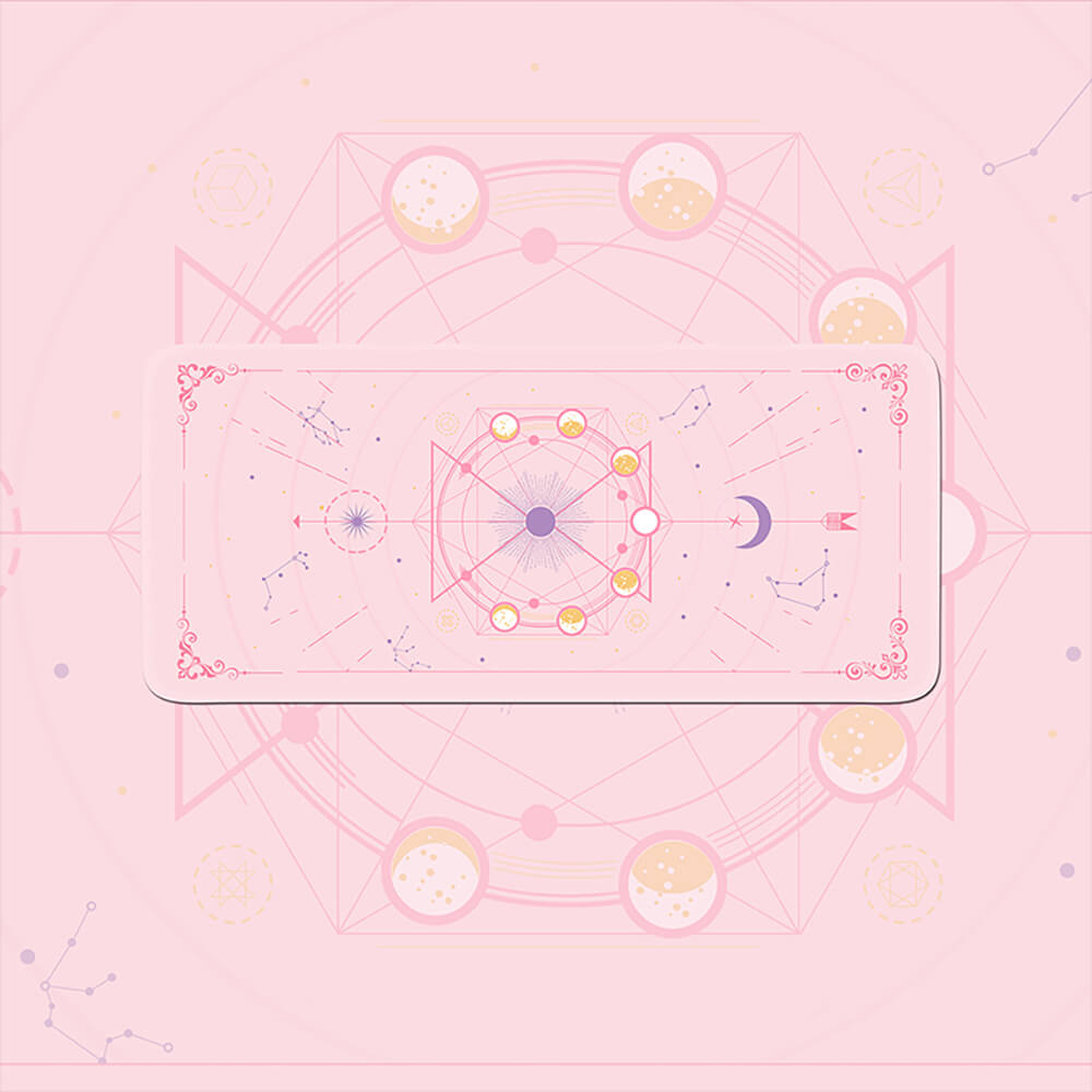 Pink Large Sand Time Spell Mouse Pad Non-Slip