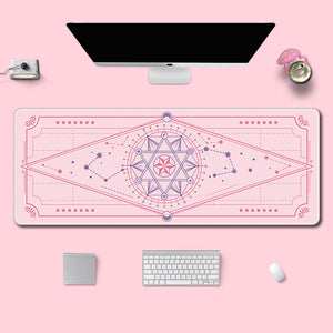 Pink Large Star Constellation Mouse Pad Moon Non Slip