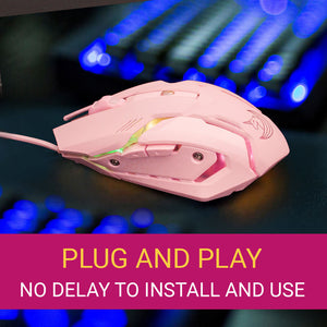 Pink Mouse Unicorn 3200 DPI Backlight Plug And Play