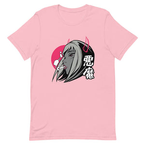 Pink Pretty Demon Horn Smoking Girl Shirt Blood Moon