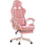 Pink Pretty Double Color Gaming Chair Footrest Rectractable Armrest