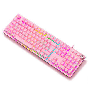Pink RGB Backlight Mechanical Keyboard Blue Switch