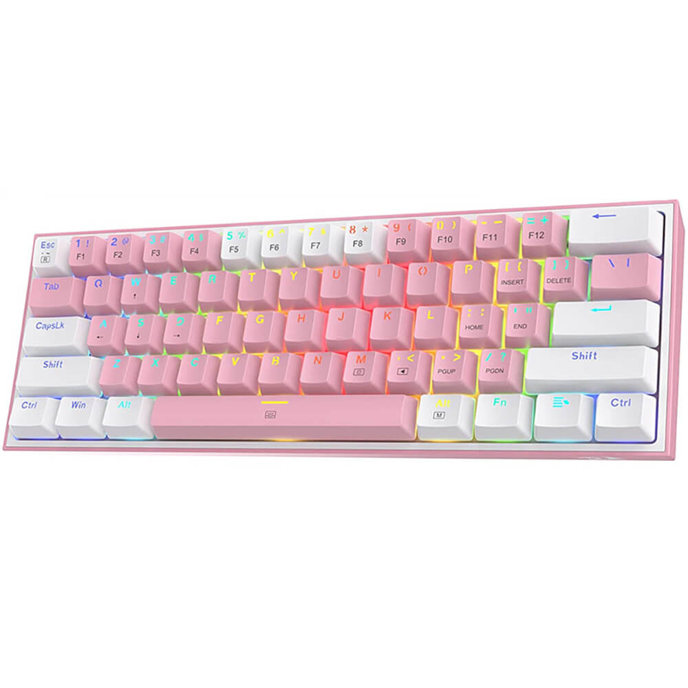 Pink Slim Double Color Mechanical Keyboard RGB Backlight USB