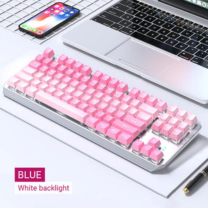 Pink Slim Gradient Mechanical Keyboard White Backlight Hot-Swap