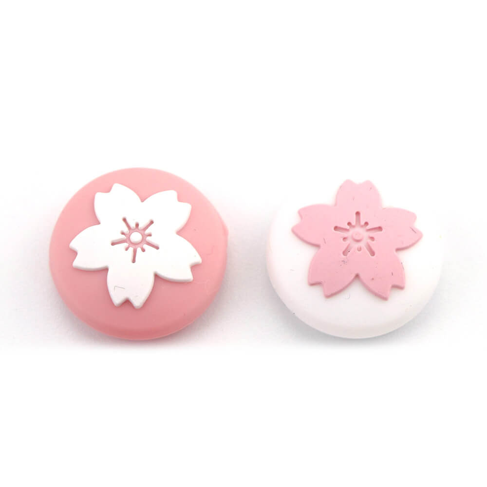 Pink and White Combo Sakura Flower Thumb Grips Nintendo Switch Controller