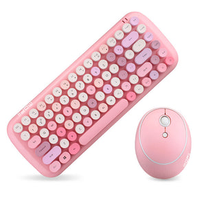 Pink 2.4Ghz Wireless Pretty Candy Combo Keyboard Mouse Compact