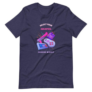 Player Shirt - Select Your Weapon - Gamepads Selection - Heather Midnight Navy - Dubsnatch
