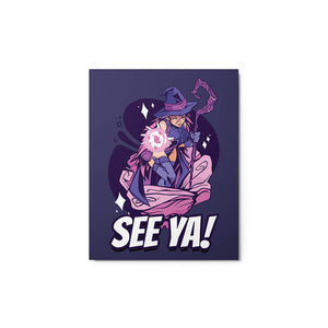 Playful Purple Hair Anime Girl Wizard Metal Poster 11*14"