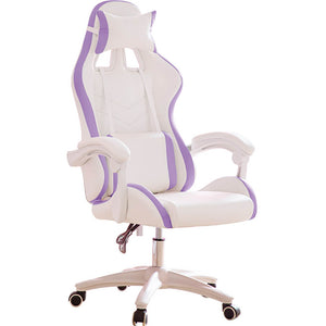 Purple Cute Double Color Gamer Girl Chair Synthetic Leather
