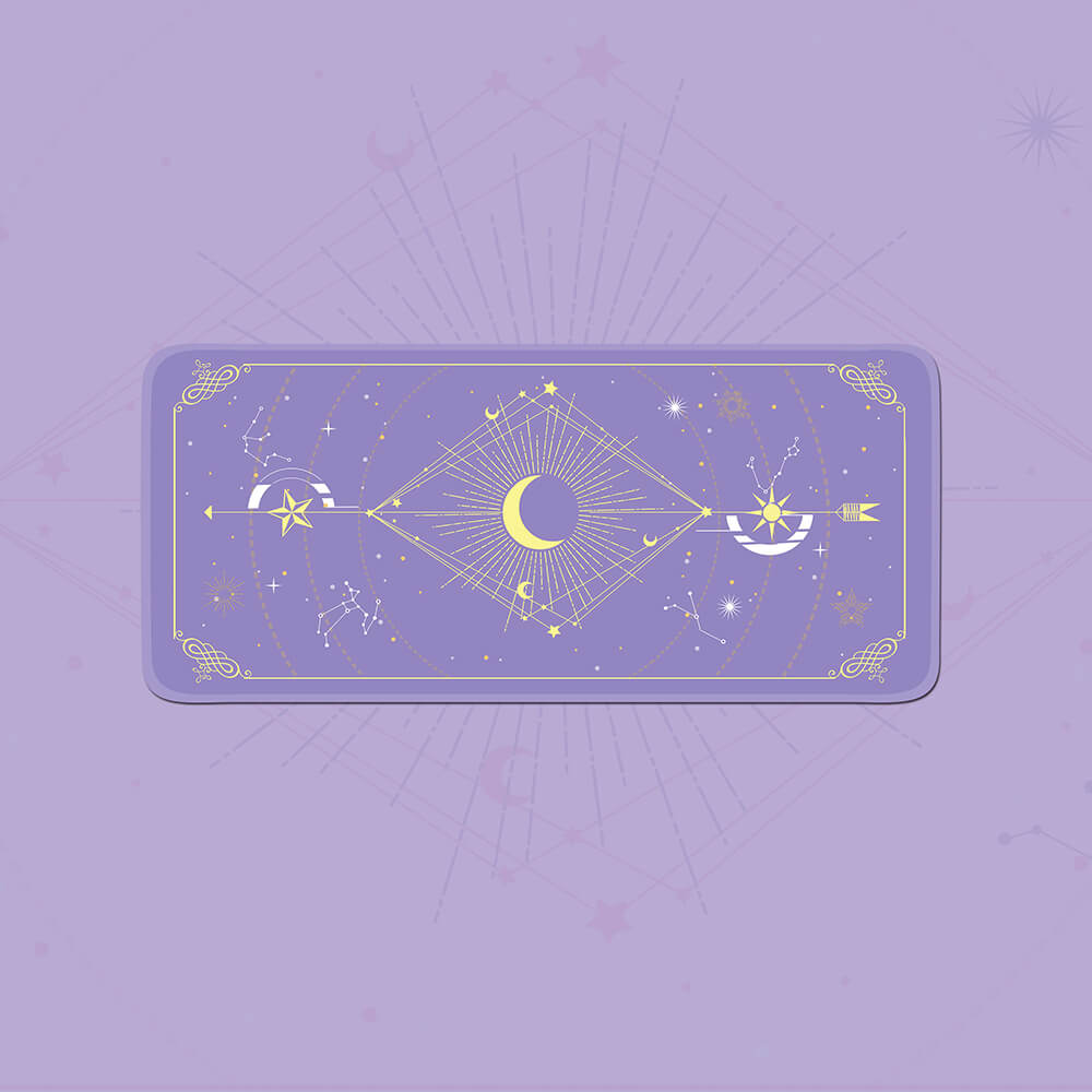 Purple Large Crescent Moon Spell Mouse Pad Non-Slip
