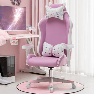 Purple Lovely Cat Ear Gaming Chair Reclining Back Seat
