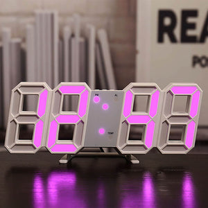 Purple RGB Lighting Digital Alarm Clock Temperature