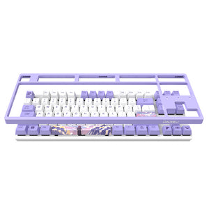 Purple Slim Anime Mechanical Keyboard Hotswap White Backlight USB