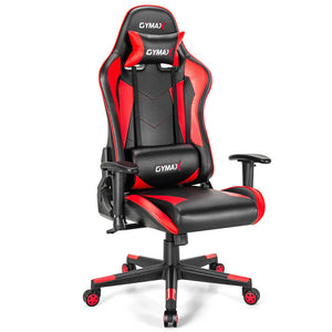 Red High Back Racing Performance Gaming Chair Reclining Backrest