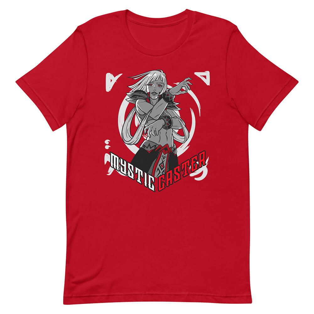 Red Mystic Caster Party Hero Shirt Spell Specialization