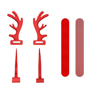 Red Removable Pair Deer Antler Headphones Attachment Set
