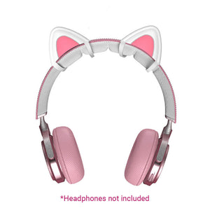 Removable Pair Cat Ear Headphones Attachment Use