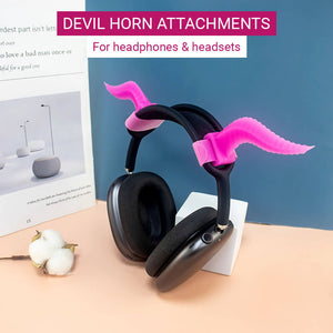 Removable Pair Devil Horn Headphones Attachment