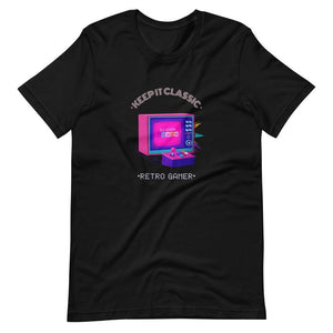 Retro Gaming Shirt - Keep It Classic - Vintage Television - Black - Dubsnatch