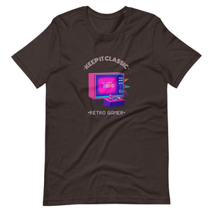 Retro Gaming Shirt - Keep It Classic - Vintage Television - Brown - Dubsnatch