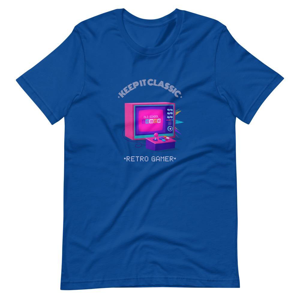 Retro Gaming Shirt - Keep It Classic - Vintage Television - True Royal - Dubsnatch