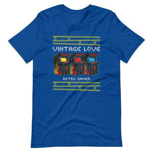 Retro Gaming Shirt - Vintage Love - Arcade Terminals - Alternative - True Royal - Dubsnatch