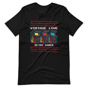 Retro Gaming Shirt - Vintage Love - Arcade Terminals - Black - Dubsnatch