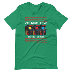 Retro Gaming Shirt - Vintage Love - Arcade Terminals - Kelly - Dubsnatch