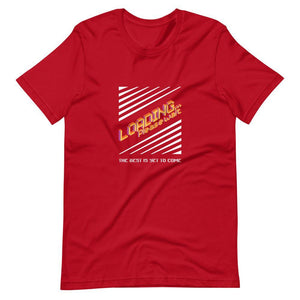 Retro Gaming T-Shirt - Loading Please Wait - Pixelated Screen - Alternative - Red - Dubsnatch