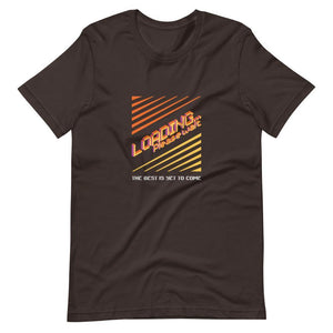 Retro Gaming T-Shirt - Loading Please Wait - Pixelated Screen - Brown - Dubsnatch
