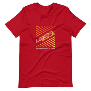 Retro Gaming T-Shirt - Loading Please Wait - Pixelated Screen - Red - Dubsnatch